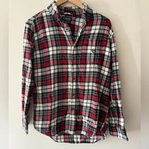 Chaps 100% Cotton Long Sleeve Plaid Button Down